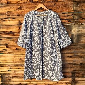 ELECTRA LANG | Gray and White Floral Patterned Dress Jacket